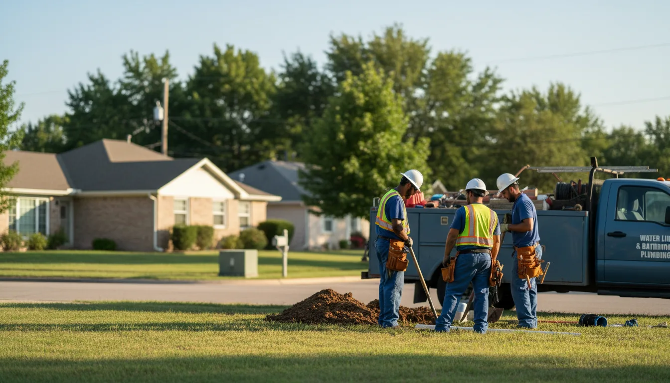 Residential water line and bathroom plumbing service in Fremont, IA